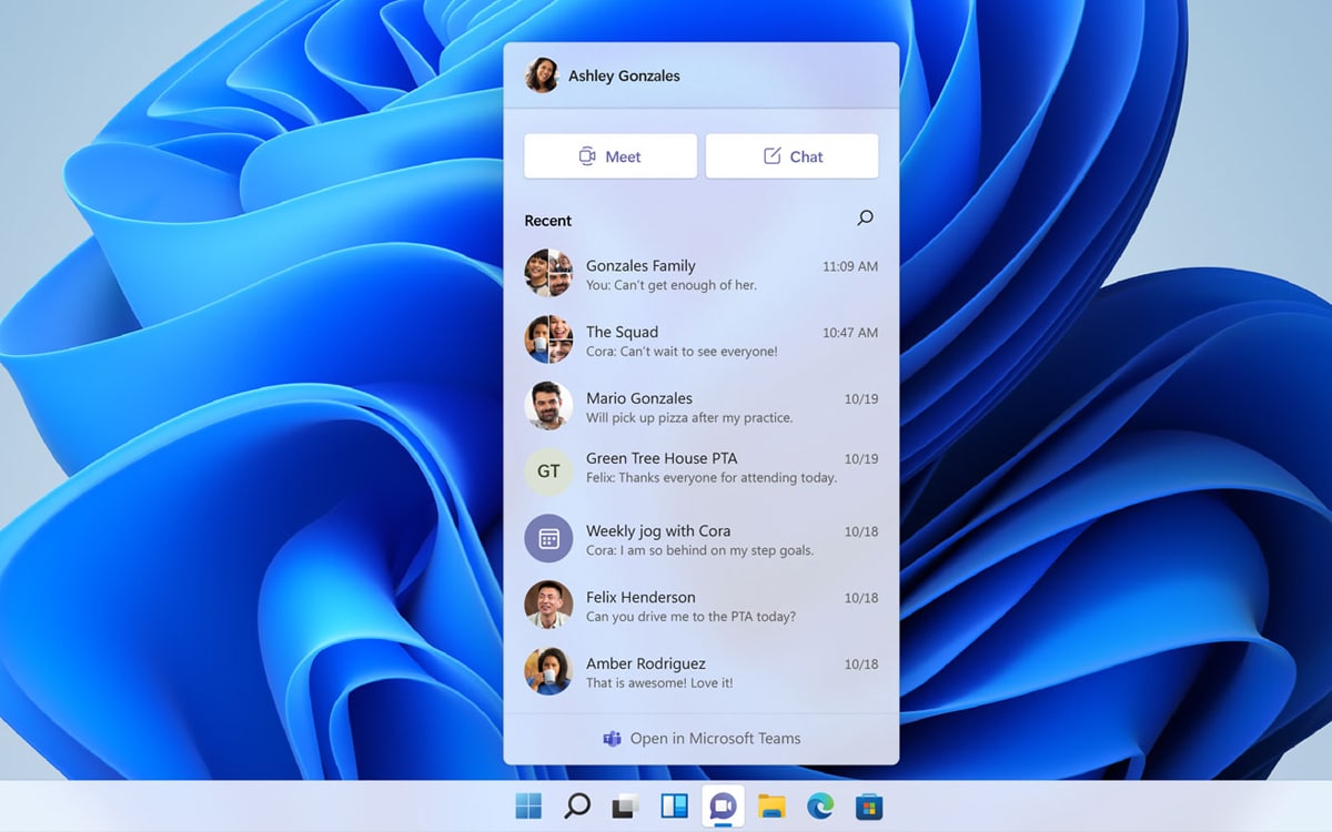 Windows 10 Chat Microsoft Teams