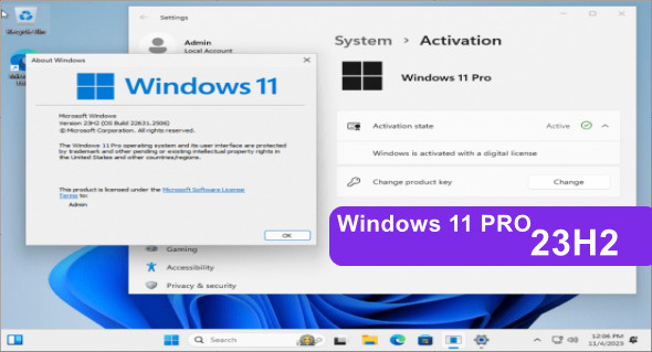 Windows 11 Pro 23H2 22631.2506 Preactivated Oct 2023