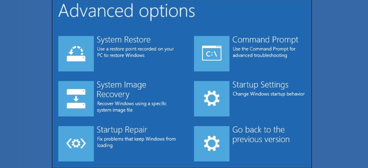 Windows Advanced Startup Options