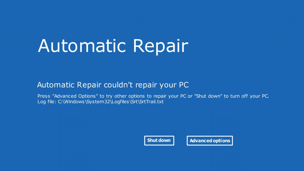 Automatic Repair could not repair your PC