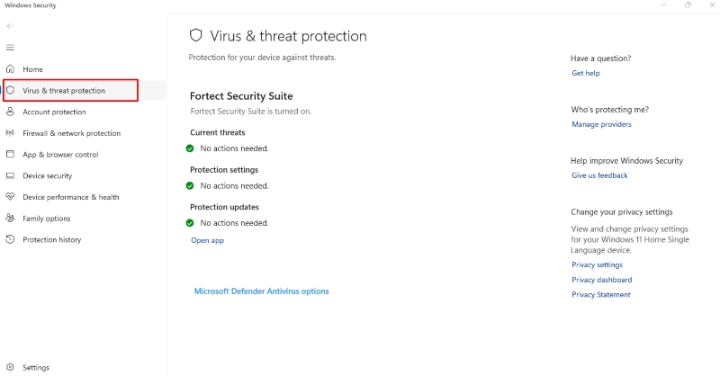 Virus and threat protection_ Windows 11 High Memory Use