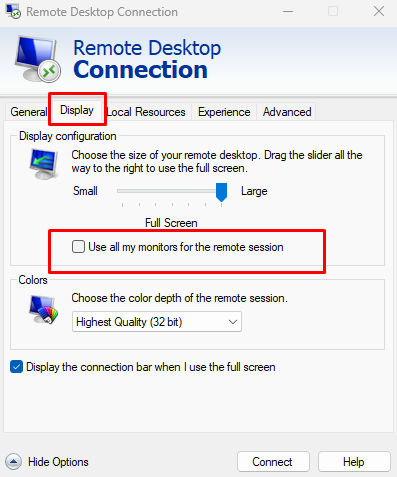 Remote Desktop Connection: Azure Virtual Desktop Black Screen